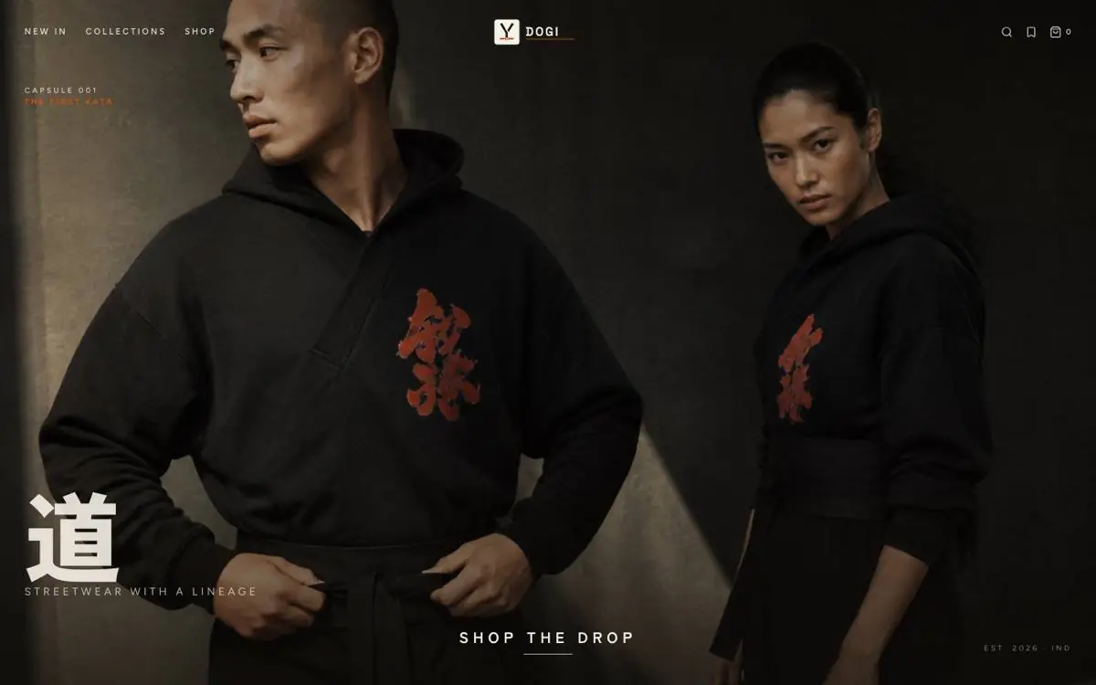 DOGI — martial-arts-heritage streetwear storefront
