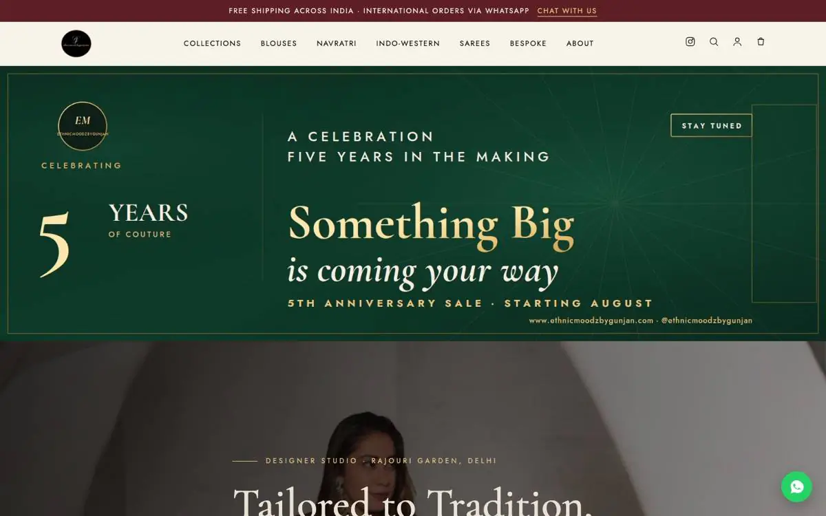 Ethnic Moodz by Gunjan — ethnic couture storefront