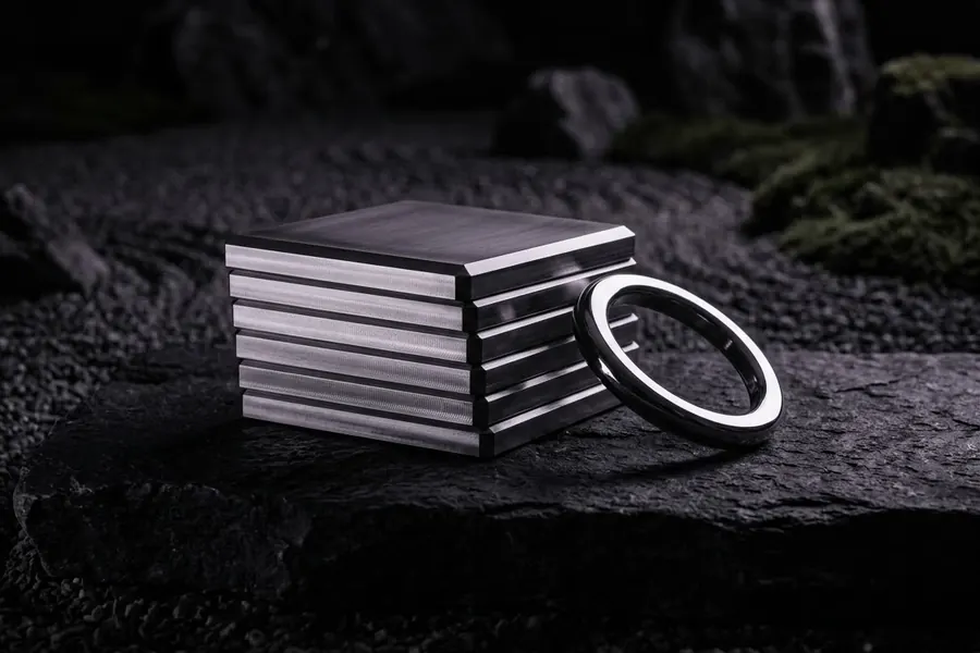 Stacked machined steel plates and a steel ring
