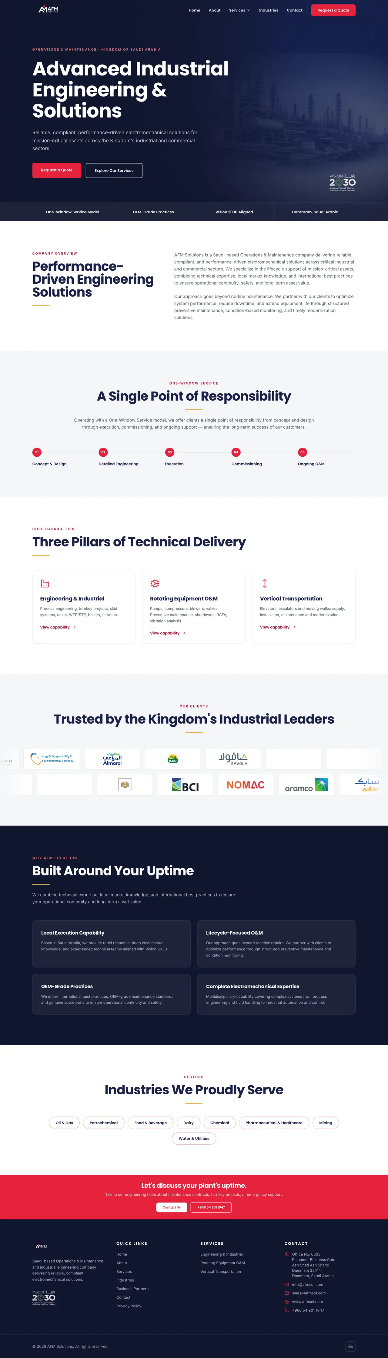 AFM Solutions — the full homepage