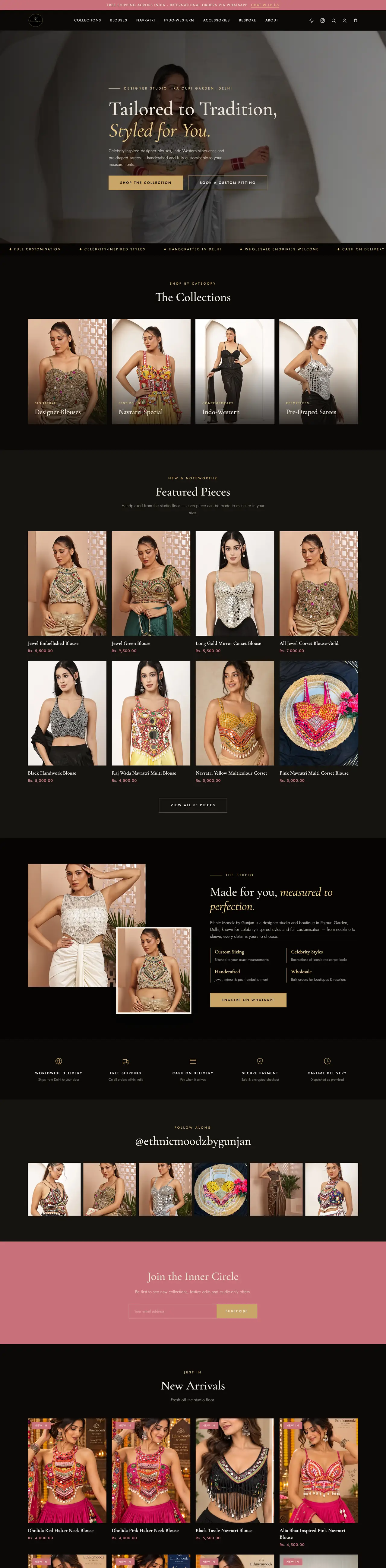 Ethnic Moodz by Gunjan — the full homepage
