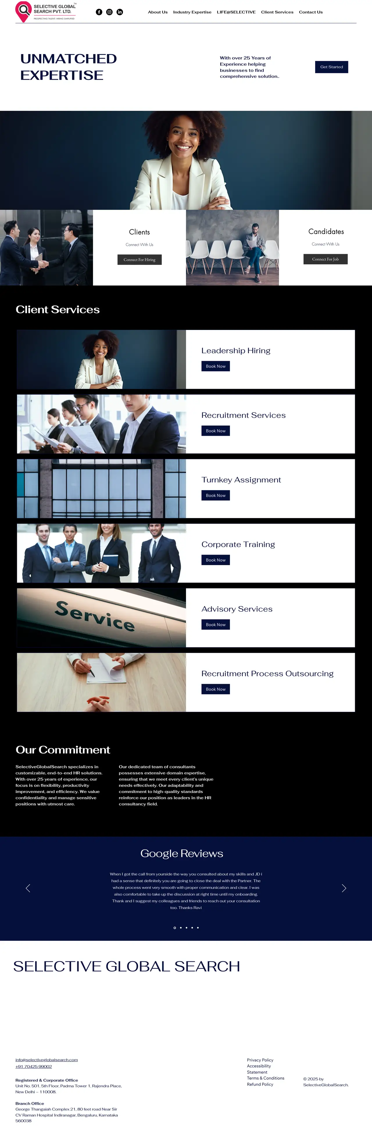 Selective Global Search — the full homepage